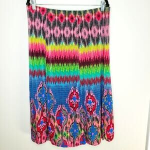 Jessica Taylor NYC Colorful Artwork Skirt Size 1X